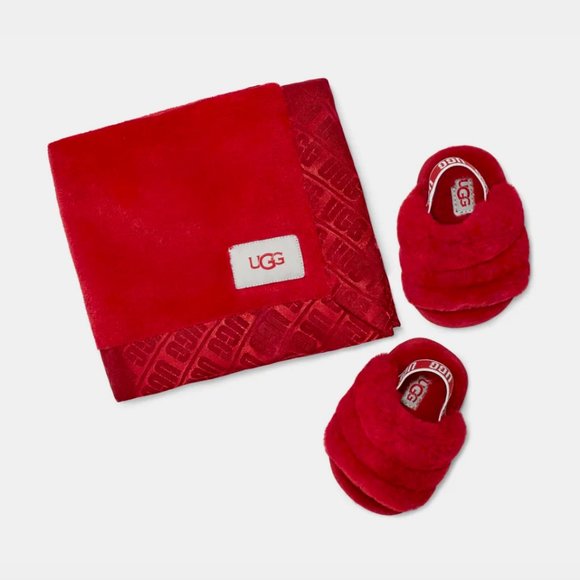 UGG Fluff Yeah Slide And Lovey in Pink , Red and Charcoal - Picture 6 of 13